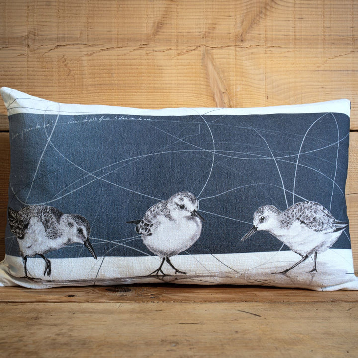 Coussin en Lin Bécasseaux Bleu