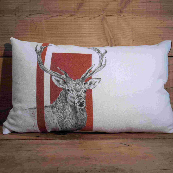 Brick Deer Linen Cushion