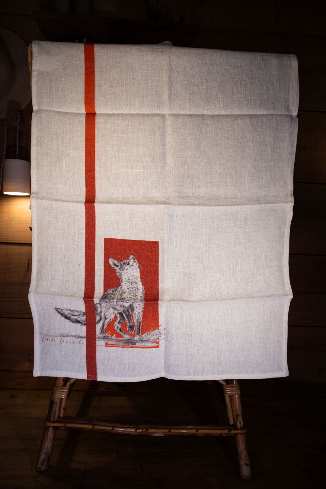 Brick Fox Leinen-Geschirrtuch
