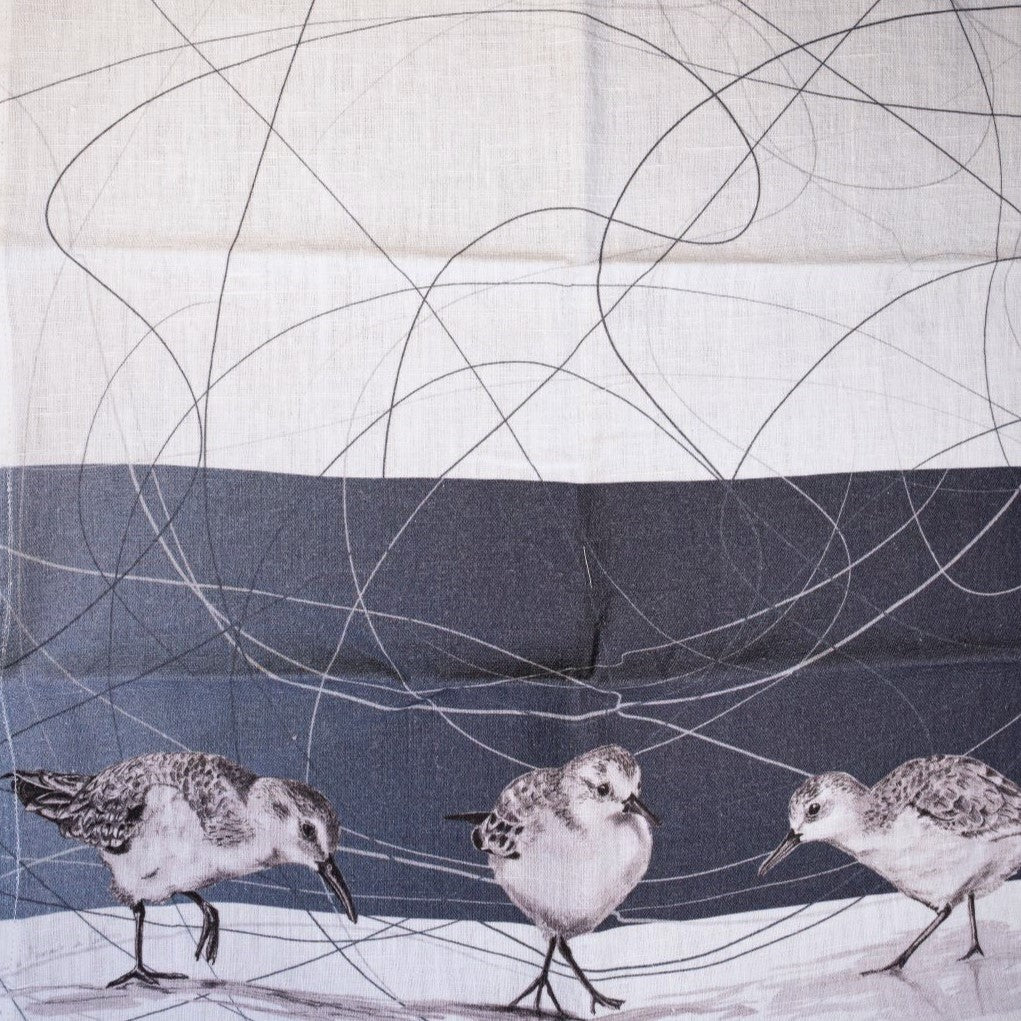 Coussin en Lin Bécasseaux Bleu