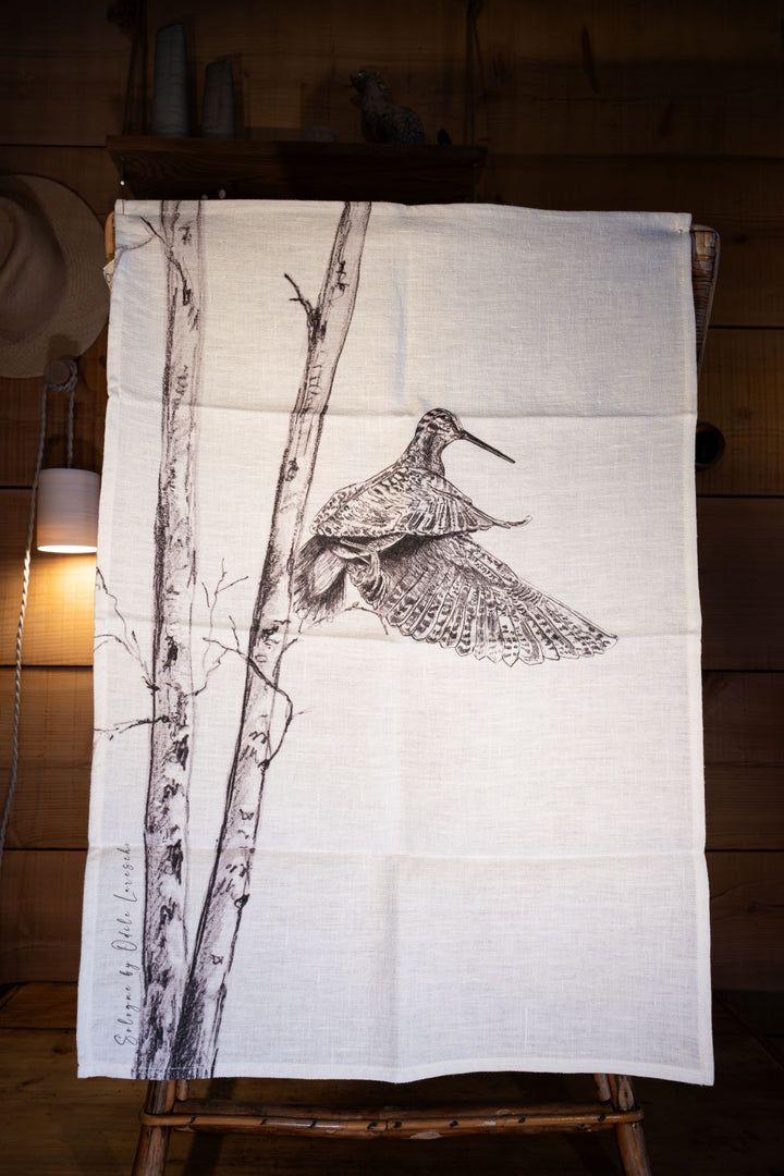 Birch Woodcock Linen Tea Towel
