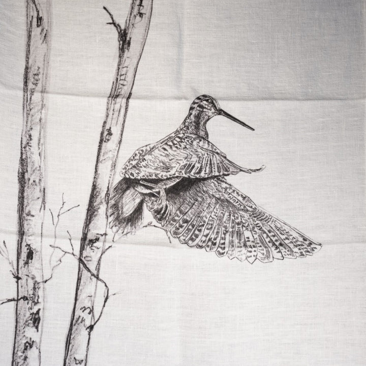 Birch Woodcock Linen Tea Towel