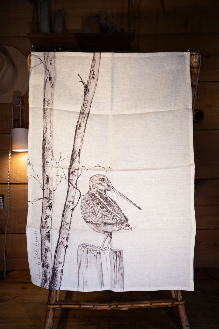 Blue Line Marsh Snipe Linen Tea Towel