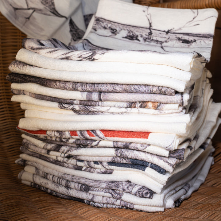 Blue Line Marsh Snipe Linen Tea Towel