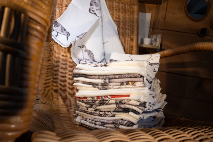 Blue Line Marsh Snipe Linen Tea Towel
