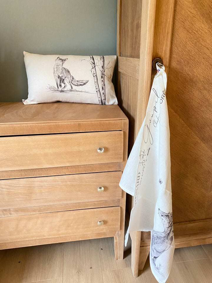 Curious Fox Linen Cushion