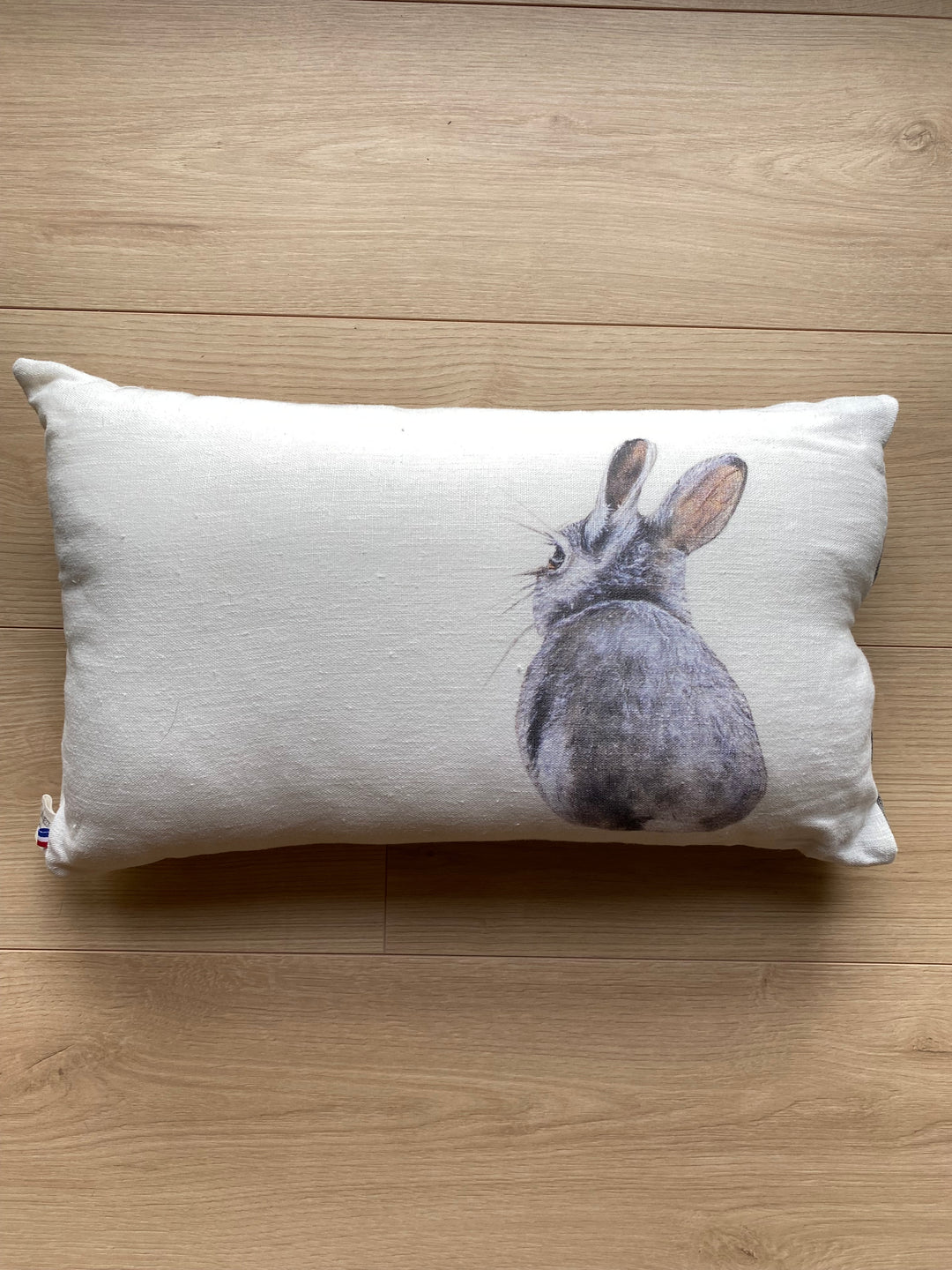 Coussin en Lin Lapin Pompon
