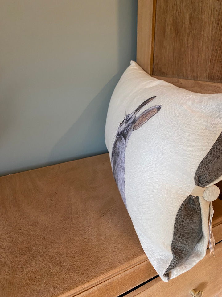 Coussin en Lin Lapin Pompon