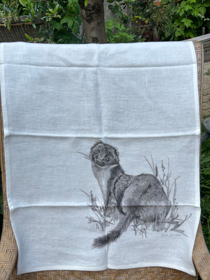 Torchon en Lin Hermine crayon