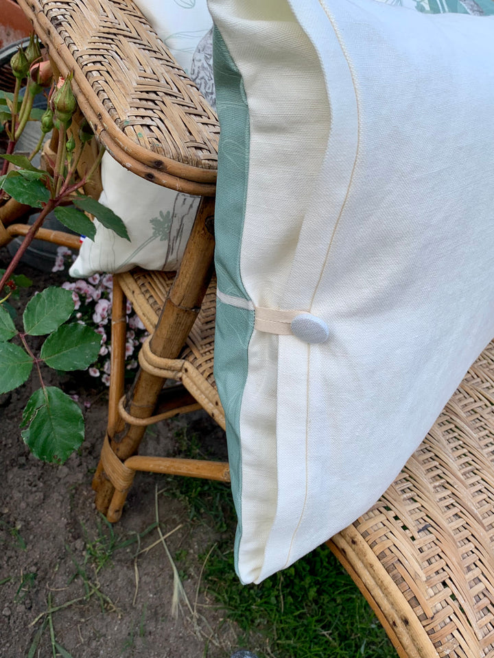 Kissen aus Leinen und Baumwolle GM Vert d’O Bécassine des Marais