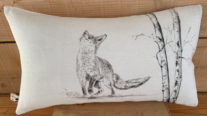 Curious Fox Linen Cushion