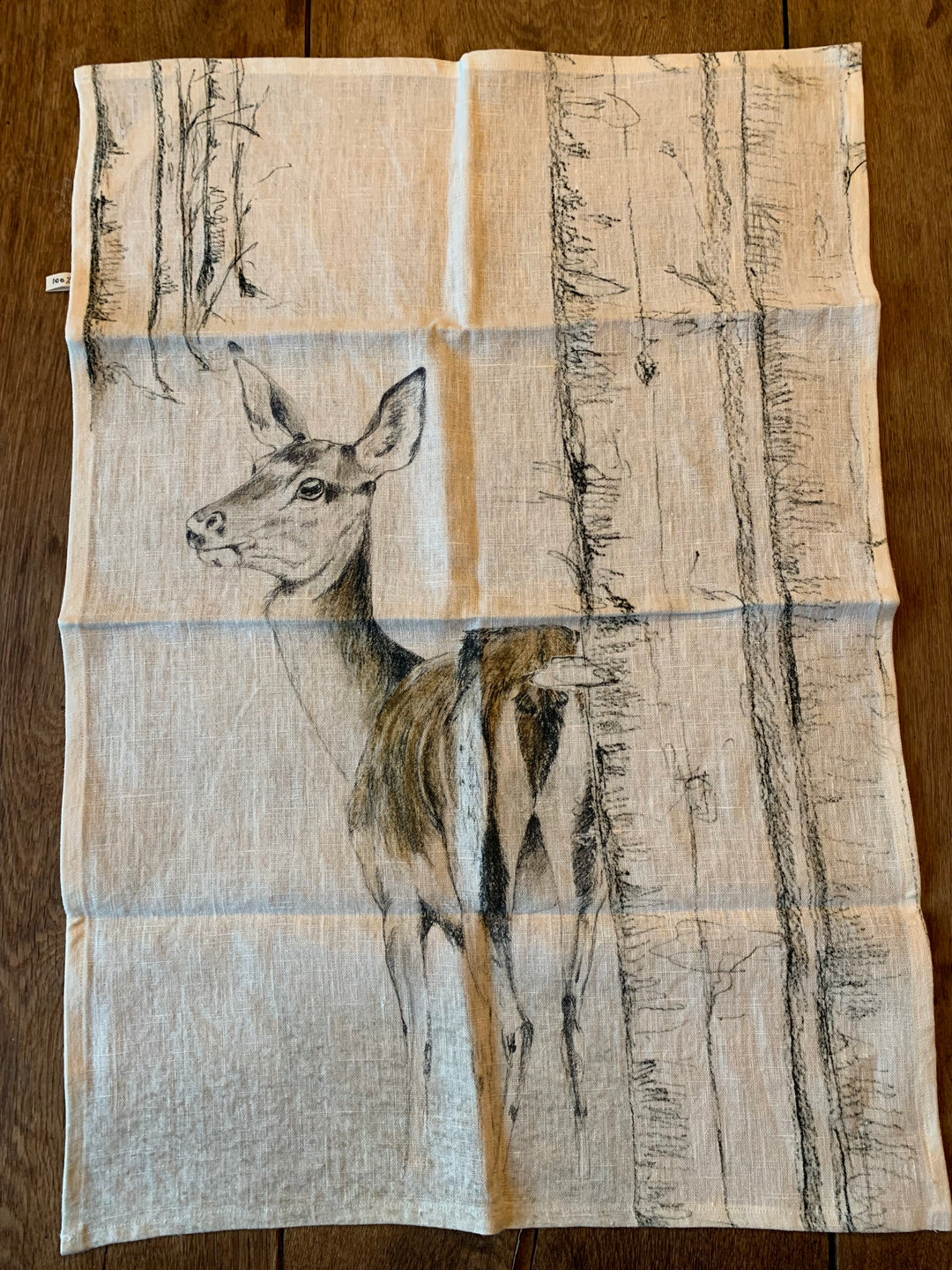 Forest Doe Leinen Geschirrtuch