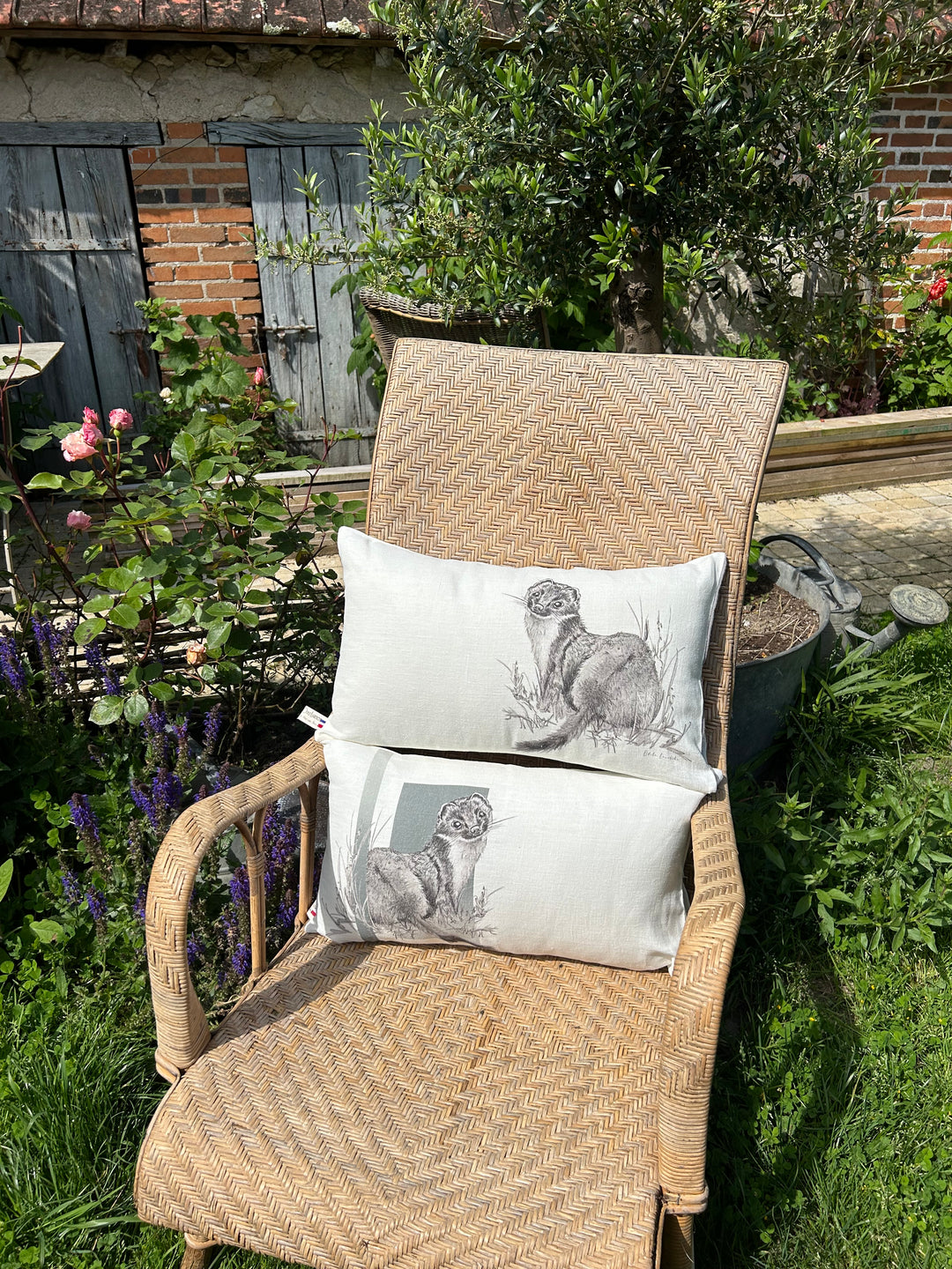 Hermine Pencil Linen Cushion