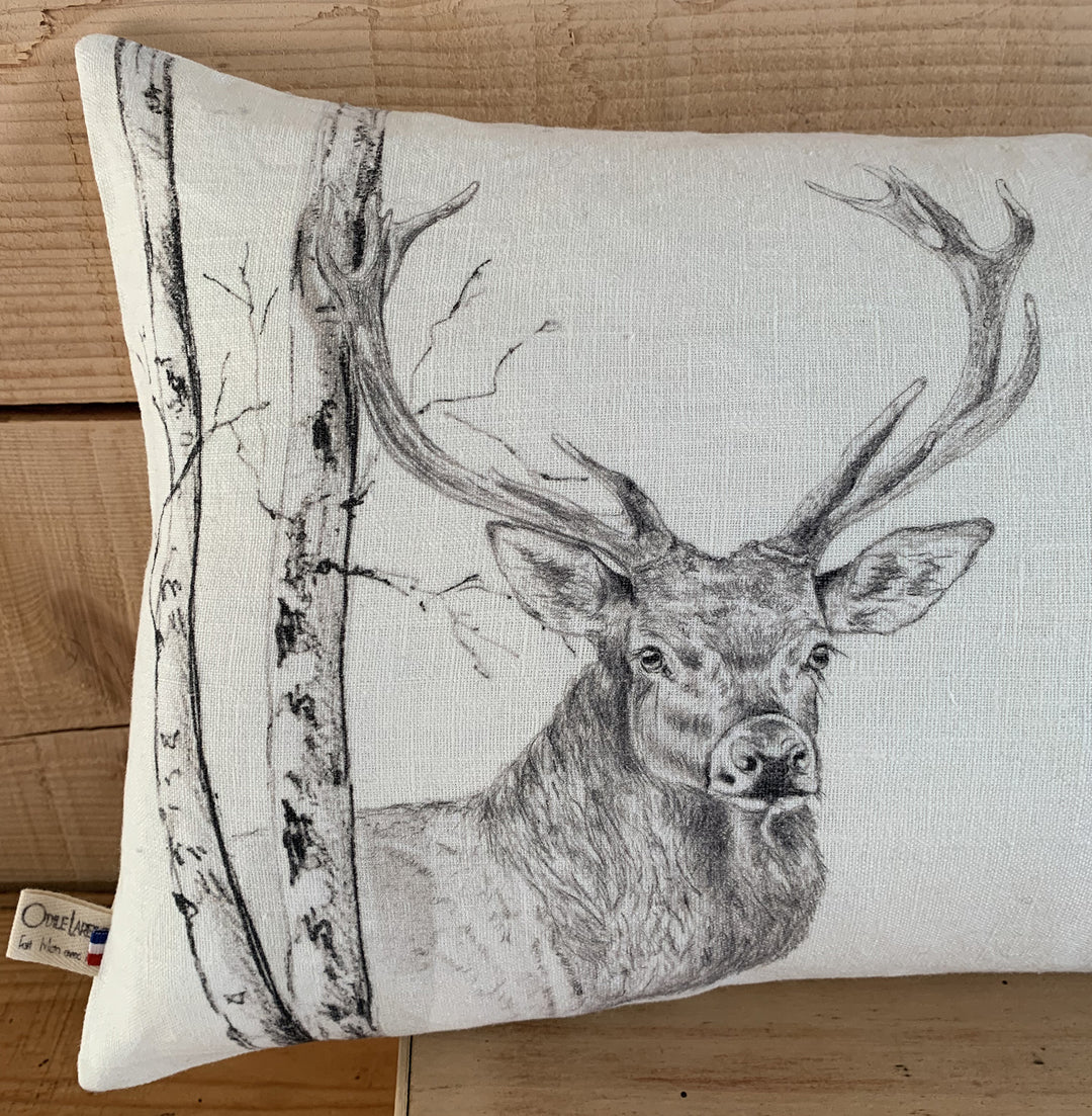 Deer Linen Cushion