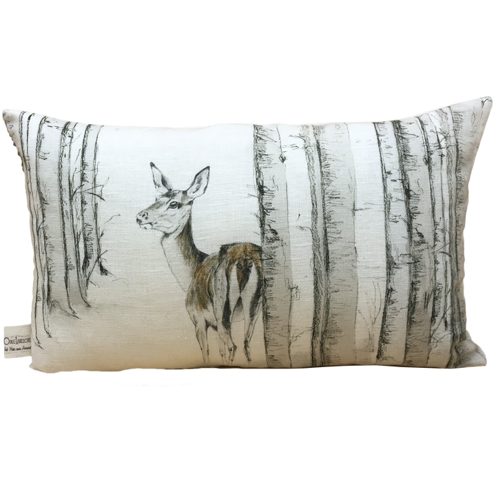 Forest Deer Linen Cushion